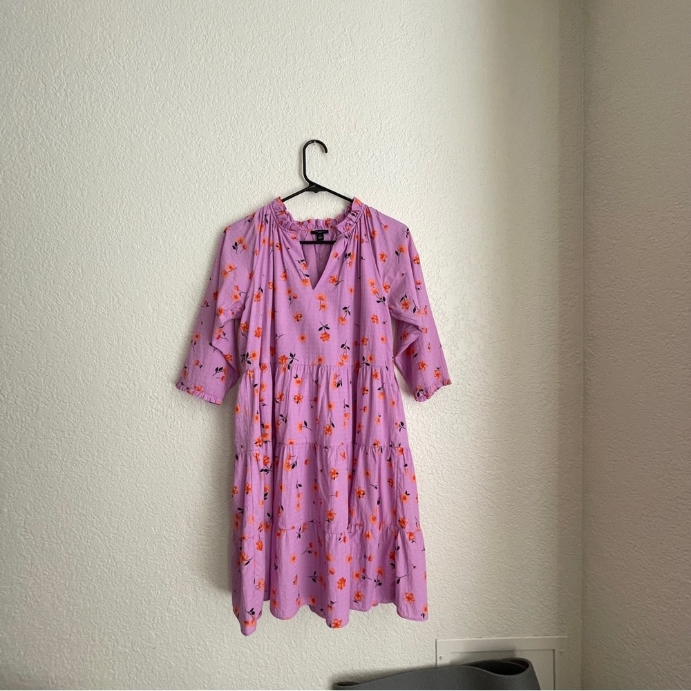 Ann Taylor Purple-pink Floral Spring Dress